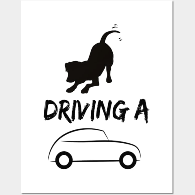 Dog Driving a Car Wall Art by KidzyAtrt